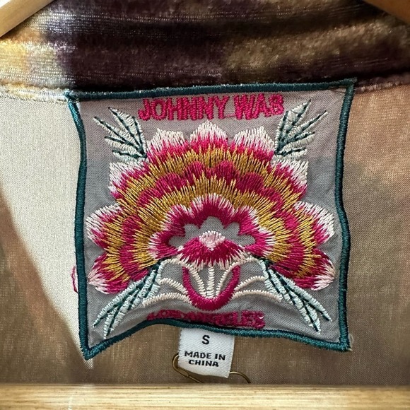 Johnny Was Bianca Embroidered Oversized Long Sleeve Velvet Shirt - Picture 3 of 9